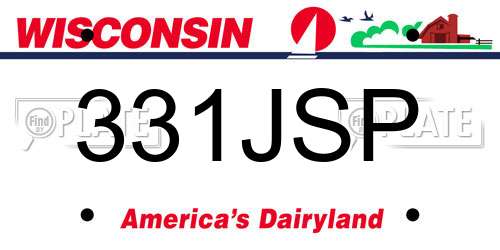 331JSP Wisconsin License Plate