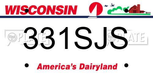 331SJS Wisconsin License Plate