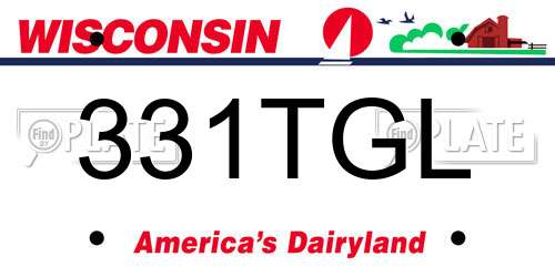 331TGL Wisconsin License Plate