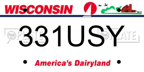 331USY Wisconsin License Plate
