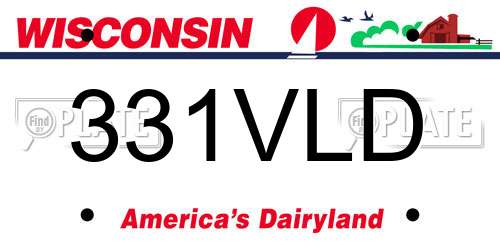 331VLD Wisconsin License Plate