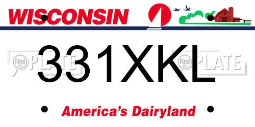 331XKL Wisconsin License Plate