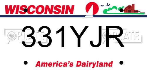331YJR Wisconsin License Plate
