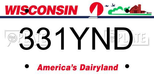 331YND Wisconsin License Plate