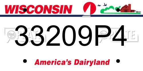 33209P4 Wisconsin License Plate