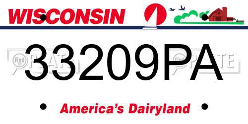33209PA Wisconsin License Plate