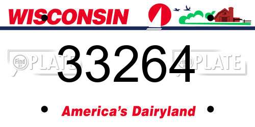 33264 Wisconsin License Plate