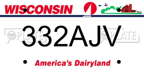 332AJV Wisconsin License Plate