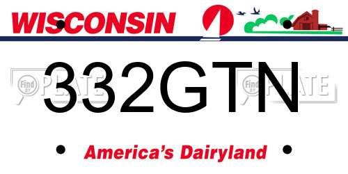 332GTN Wisconsin License Plate
