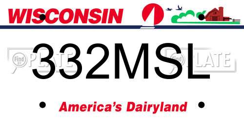 332MSL Wisconsin License Plate