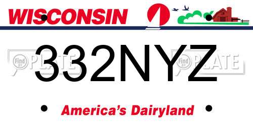 332NYZ Wisconsin License Plate