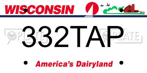 332TAP Wisconsin License Plate