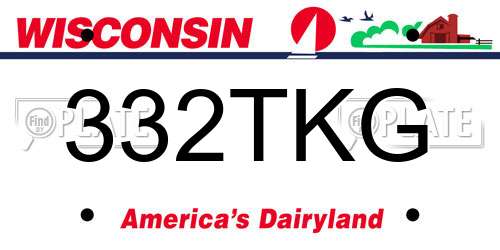 332TKG Wisconsin License Plate