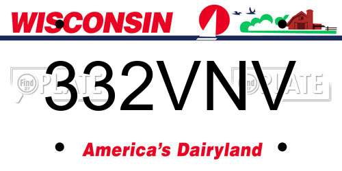 332VNV Wisconsin License Plate