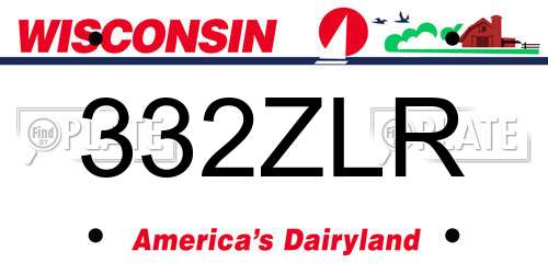 332ZLR Wisconsin License Plate
