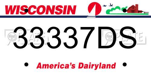 33337DS Wisconsin License Plate