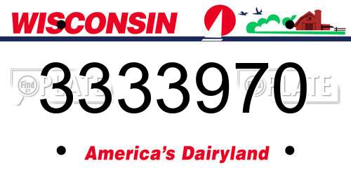 3333970 Wisconsin License Plate