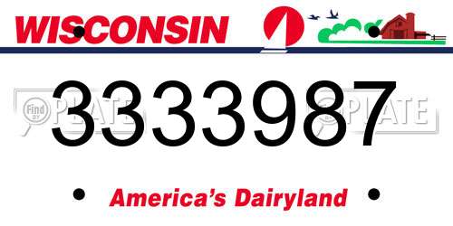 3333987 Wisconsin License Plate
