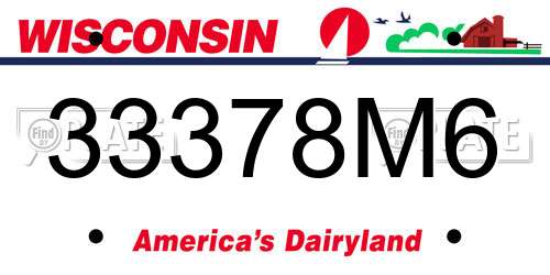 33378M6 Wisconsin License Plate