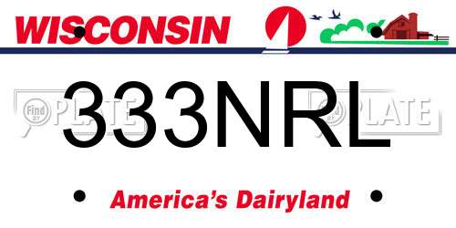 333NRL Wisconsin License Plate