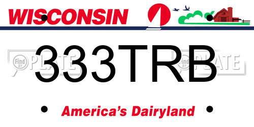 333TRB Wisconsin License Plate