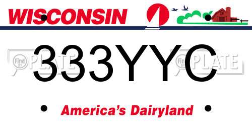 333YYC Wisconsin License Plate