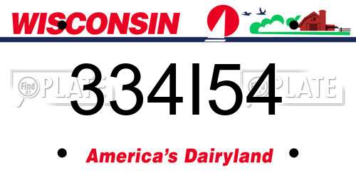 334I54 Wisconsin License Plate