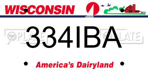 334IBA Wisconsin License Plate