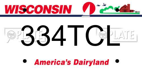 334TCL Wisconsin License Plate