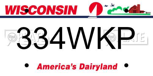 334WKP Wisconsin License Plate