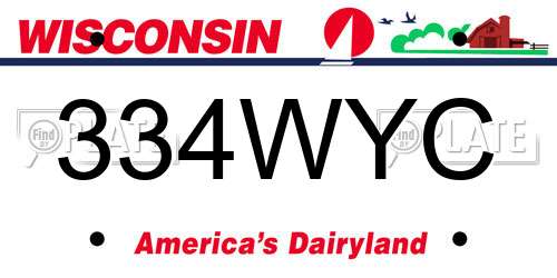 334WYC Wisconsin License Plate