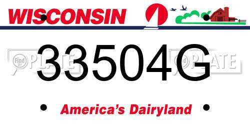 33504G Wisconsin License Plate