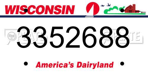 3352688 Wisconsin License Plate