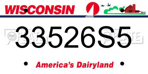 33526S5 Wisconsin License Plate