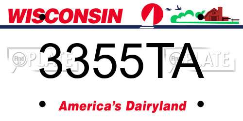 3355TA Wisconsin License Plate