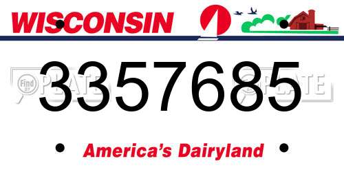 3357685 Wisconsin License Plate
