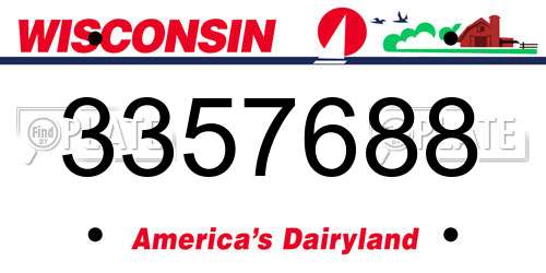 3357688 Wisconsin License Plate