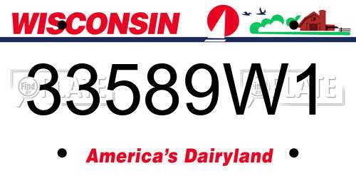 33589W1 Wisconsin License Plate