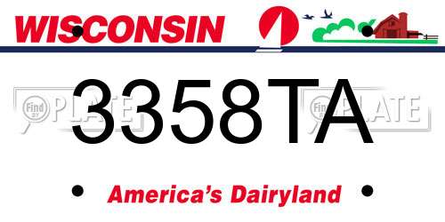 3358TA Wisconsin License Plate