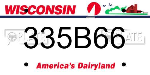 335B66 Wisconsin License Plate