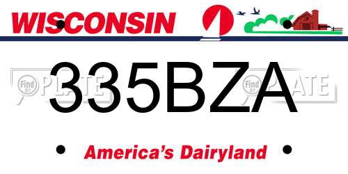 335BZA Wisconsin License Plate