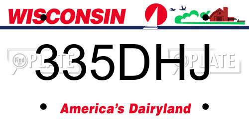 335DHJ Wisconsin License Plate
