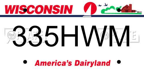 335HWM Wisconsin License Plate