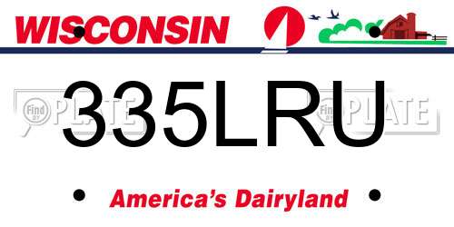 335LRU Wisconsin License Plate