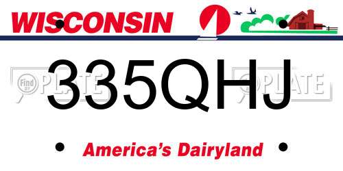 335QHJ Wisconsin License Plate