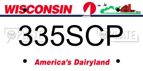 335SCP Wisconsin License Plate