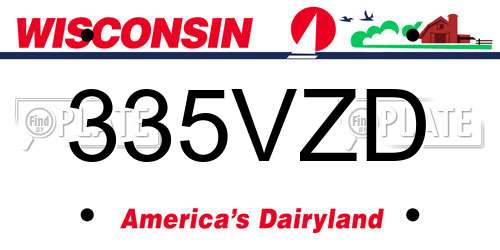 335VZD Wisconsin License Plate
