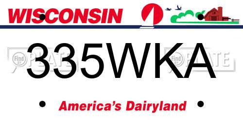 335WKA Wisconsin License Plate