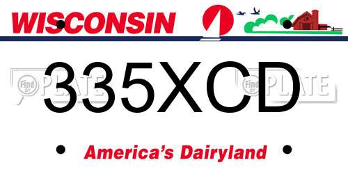 335XCD Wisconsin License Plate