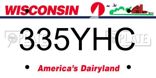 335YHC Wisconsin License Plate